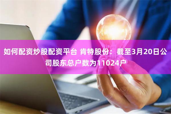 如何配资炒股配资平台 肯特股份：截至3月20日公司股东总户数为11024户